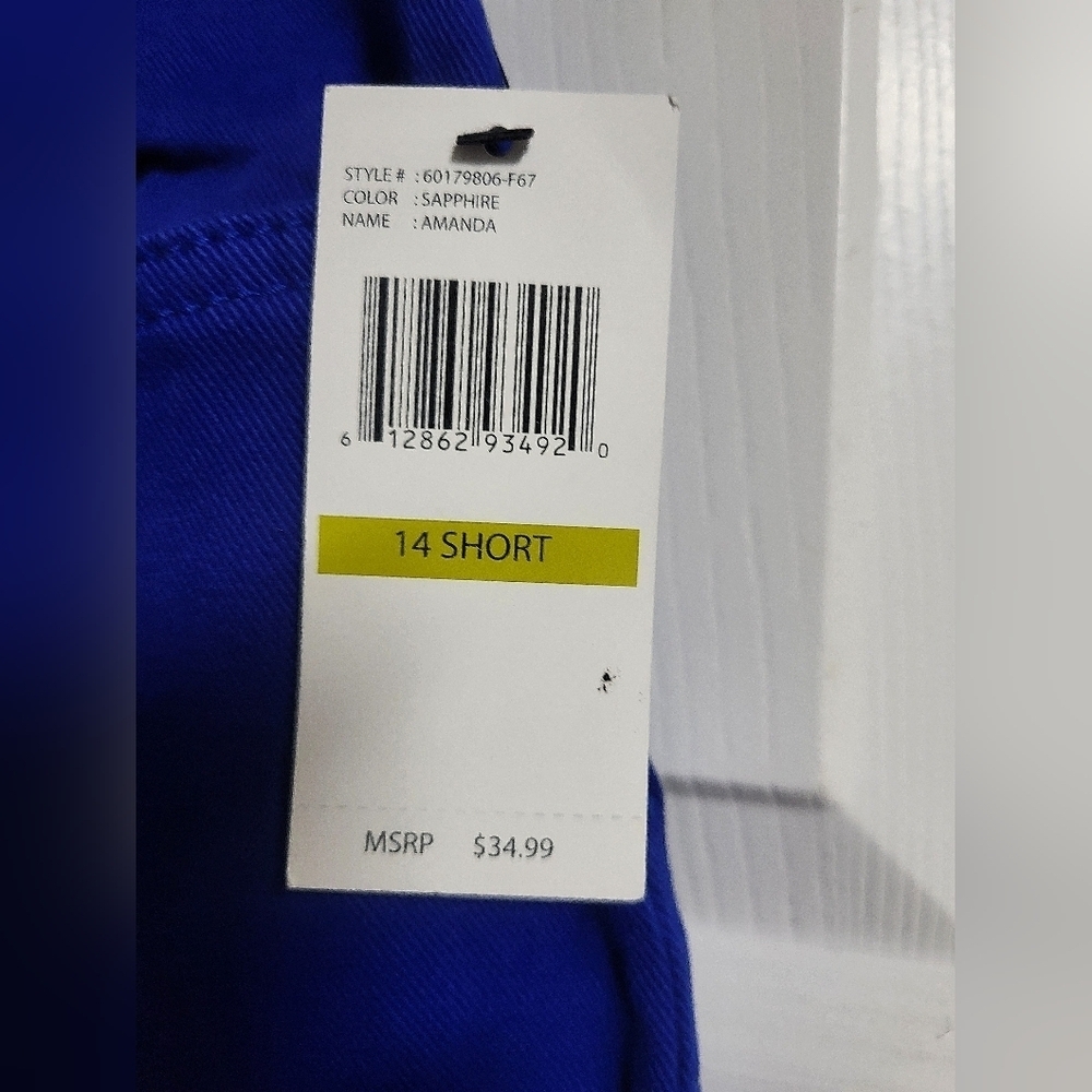NWT Gloria Vanderbilt Womens Amanda Vibrant Blue Straight-Leg Jeans Size 14S - Picture 4 of 6